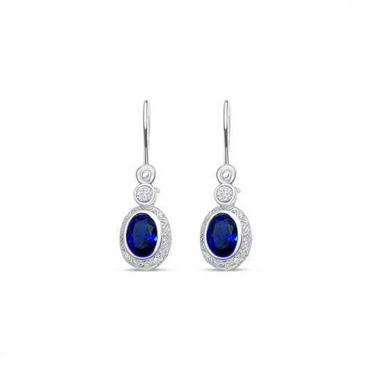 OXIDIZED EARRINGS WITH SAPPHIRE AND ZIRCON STONES Mystic Alchemy