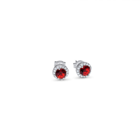 STUD EARRINGS WITH ZIRCON AND RUBY STONES Mystic Alchemy